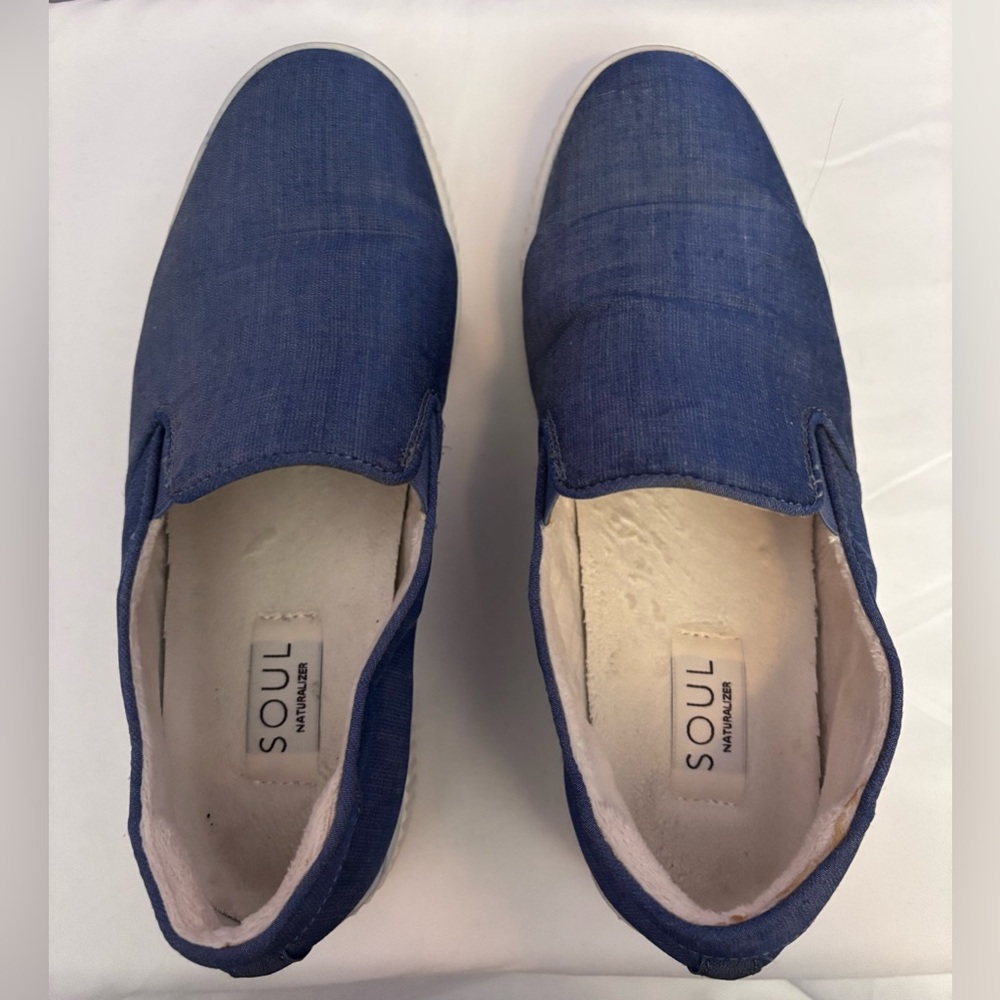 Soul Naturalizer  TIA SLIP-ON SNEAKERS WOMEN'S SHOES IN BLUE CHAMBRAY 7 1/2 WIDE